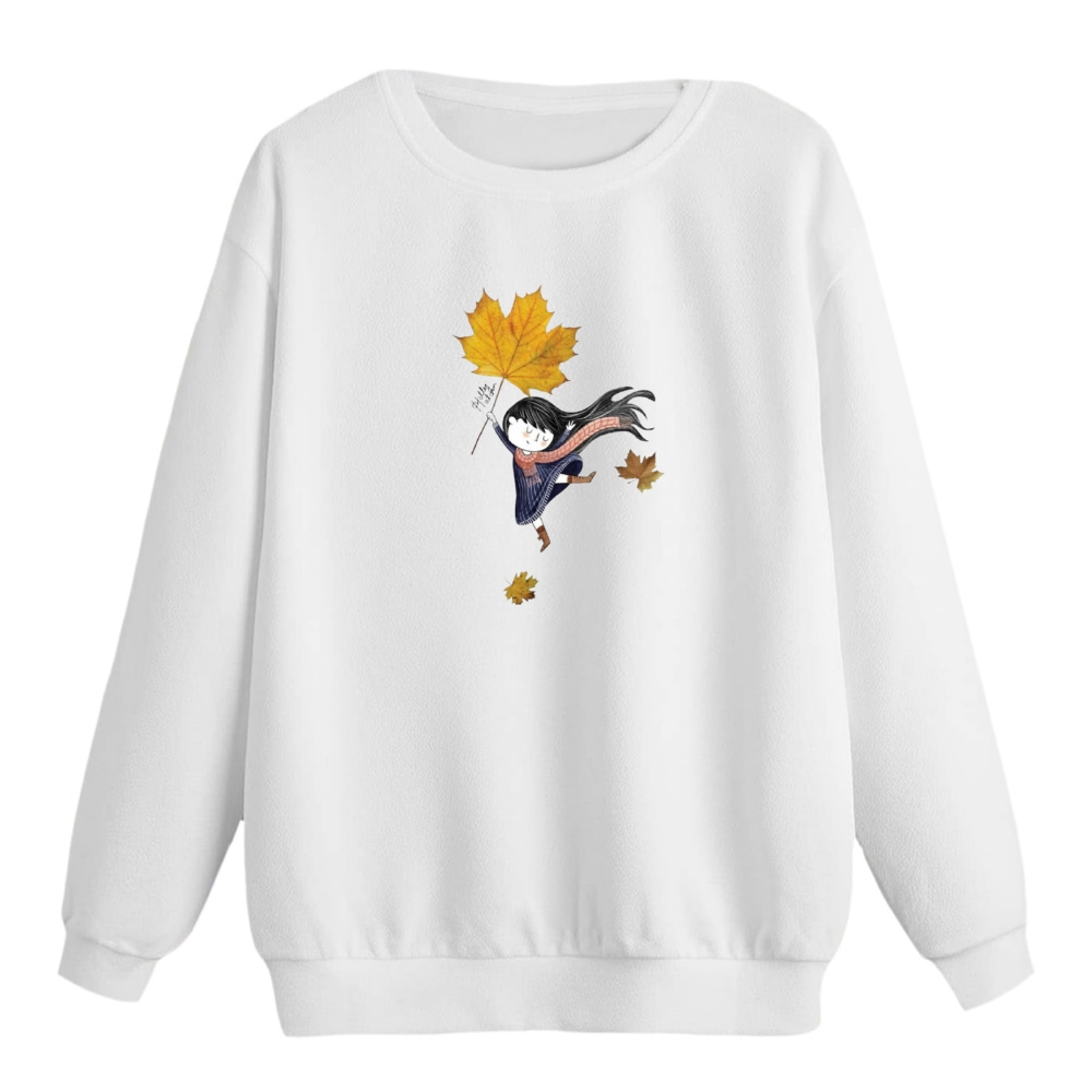 سویشرت زنانه مدل دخترک پاییزی کد 4 رنگ سفید