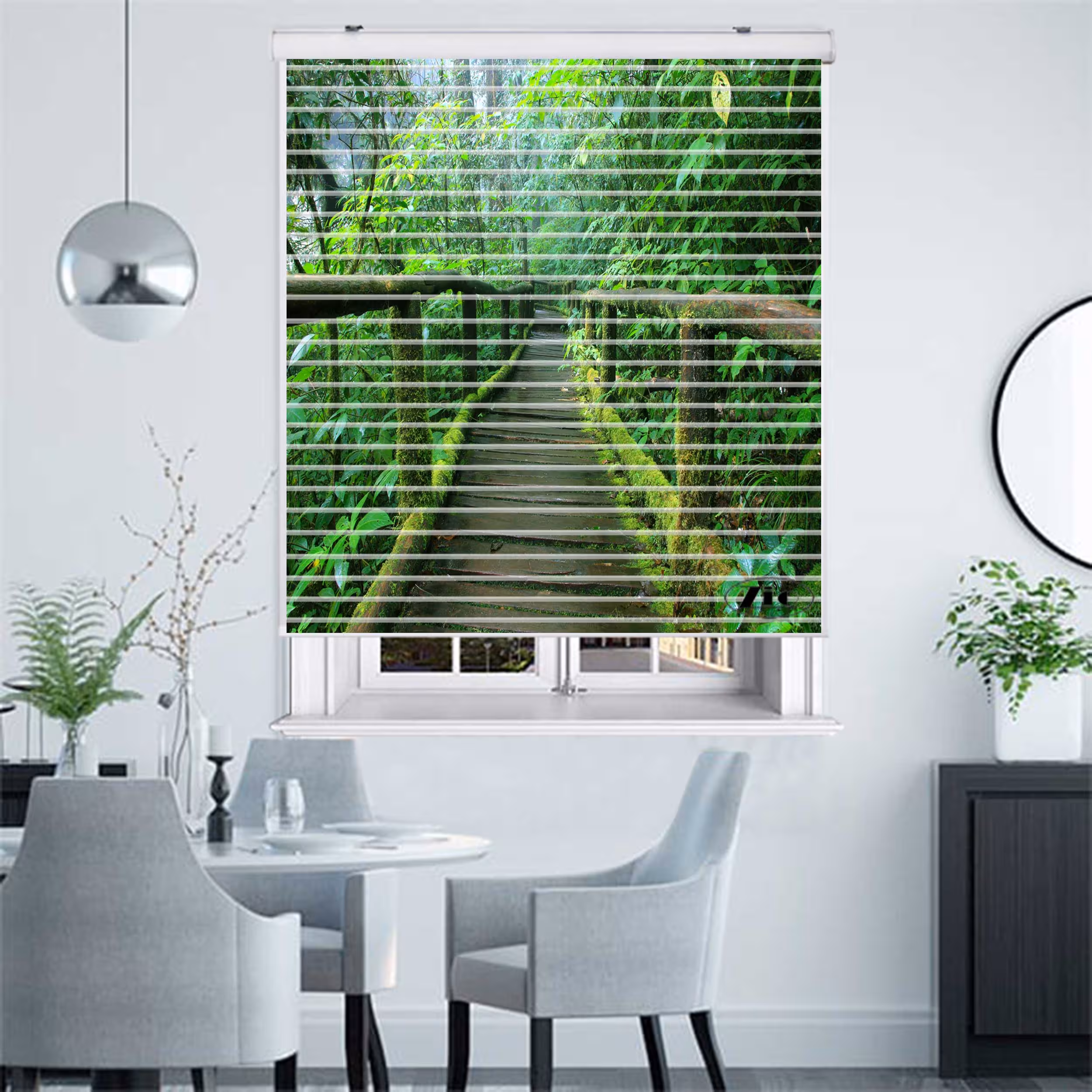 پرده زبرا زیو مدل L-5054 سایز 150x150 سانتی متر