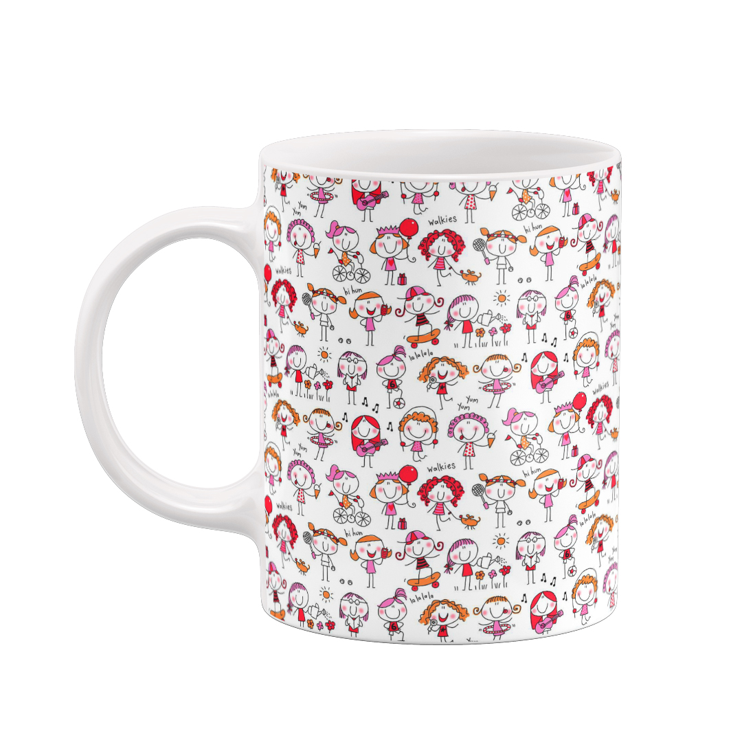 ماگ طرح دختران شاد کد 07