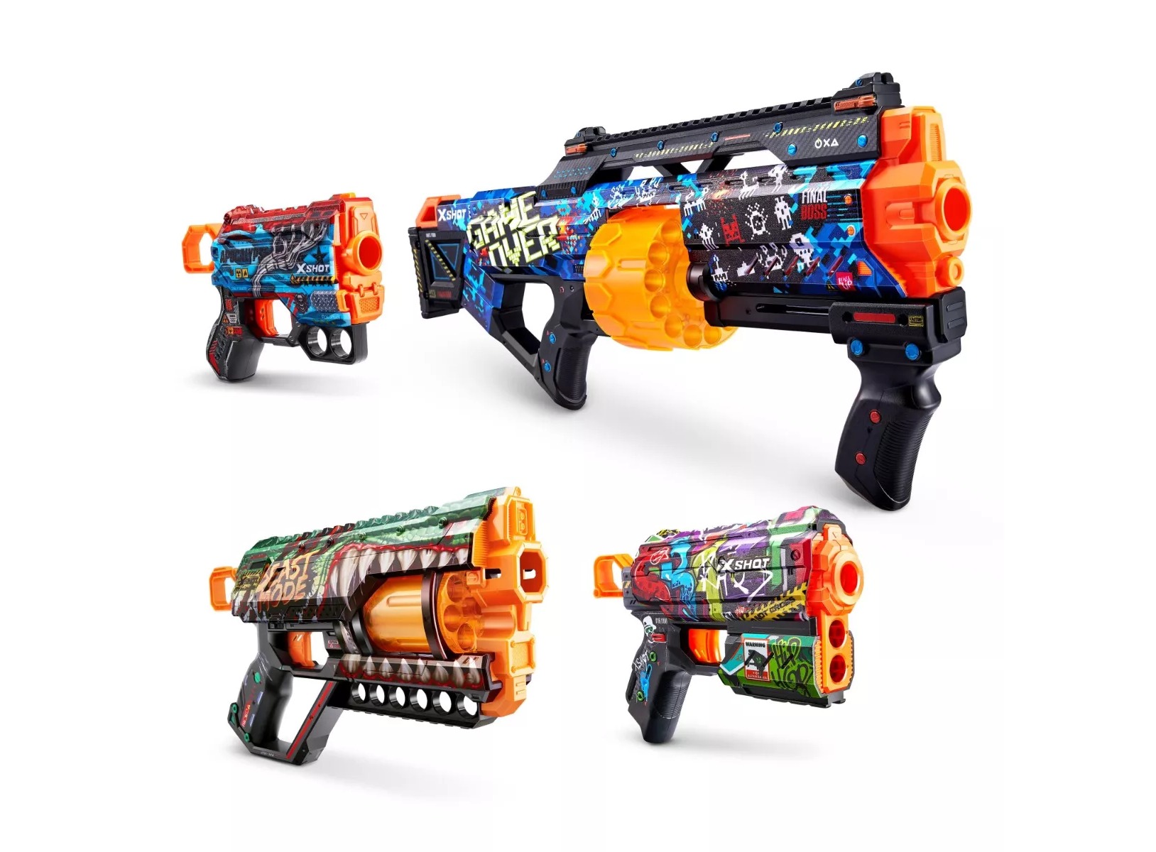 خرید پک 4 تایی تفنگ های ایکس شات X-Shot Skins Mix Combo با بهترین قیمت