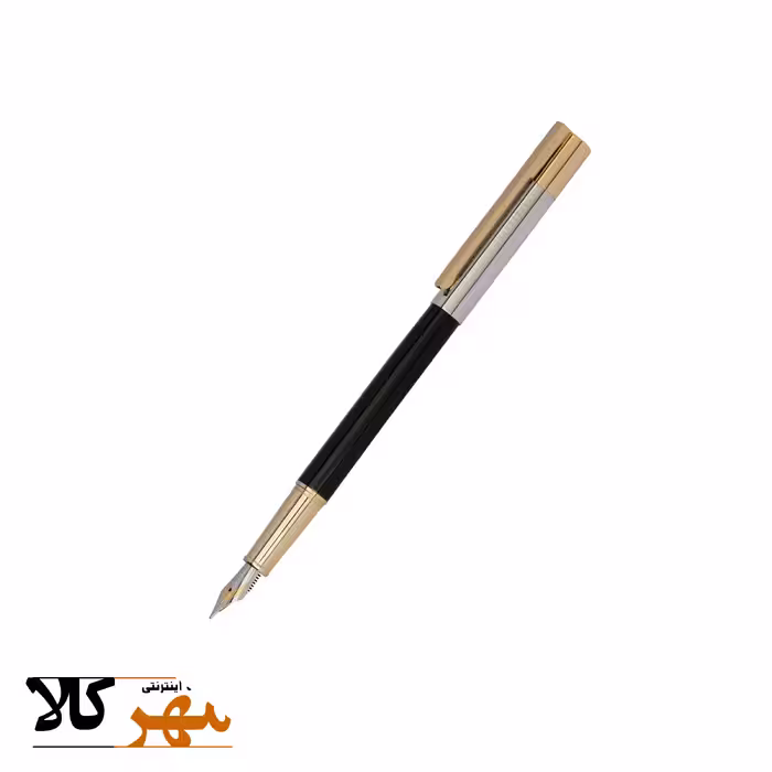 قلم تک خودنویس رنگ نیمه مشکی کروم گیره زرد EUROPEN مدل FLASH