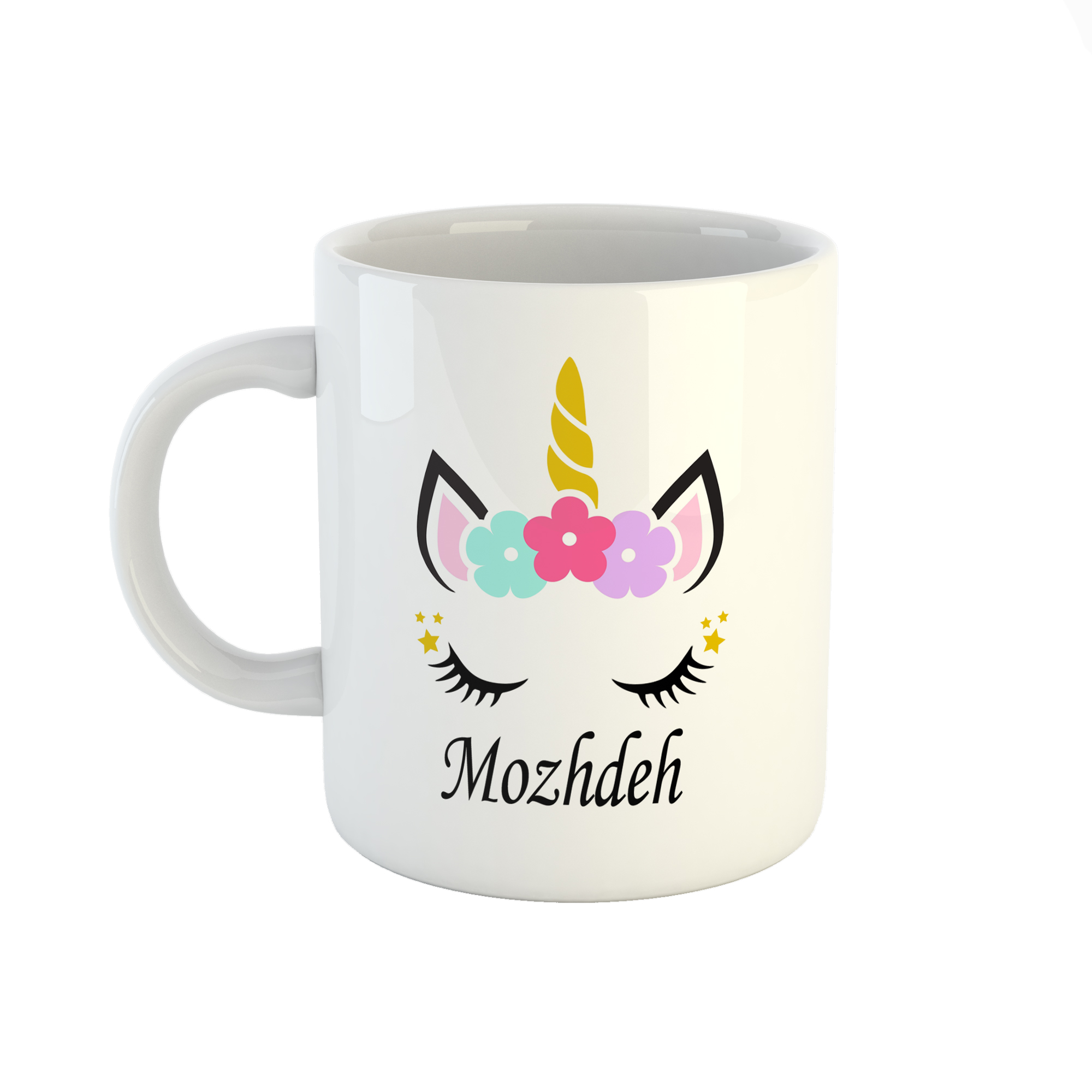 ماگ طرح اسم مژده مدل unicorn کد 193