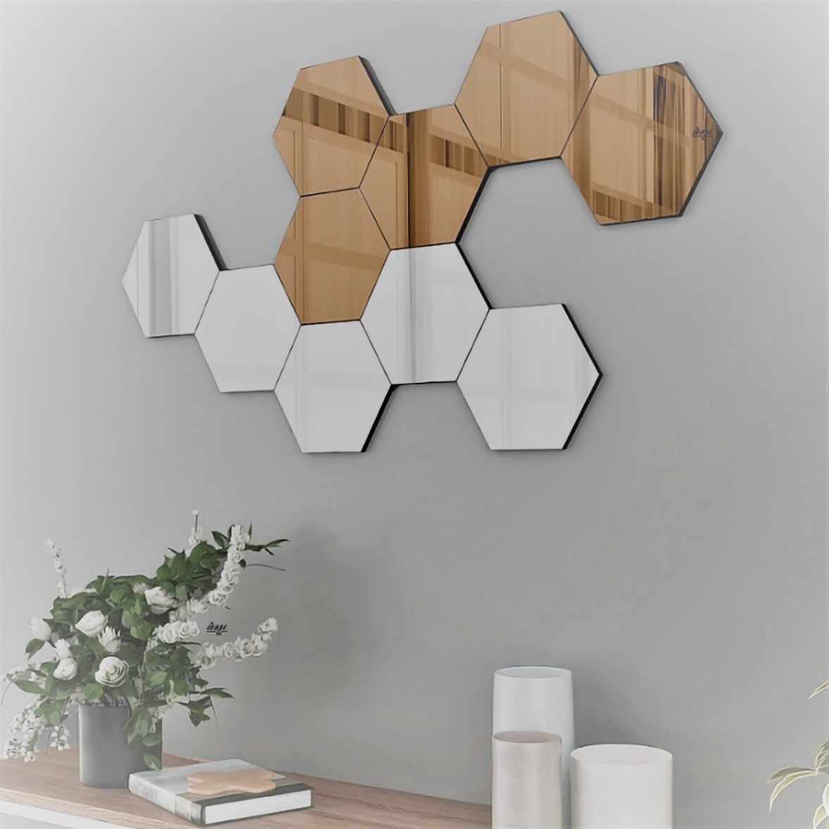 آینه مدل شش ضلعی بسته ده عددی