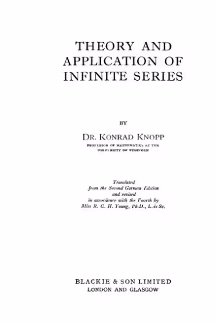 خرید و دانلود نسخه کامل کتاب Theory and application of infinite series