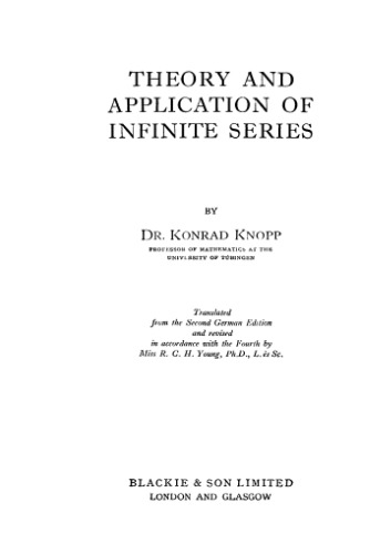 خرید و دانلود نسخه کامل کتاب Theory and application of infinite series