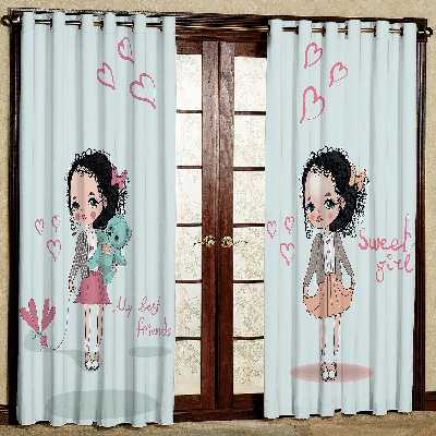 پرده مدل دختر مخمل پانچی کد 1257L سایز 140x280 سانتی متر