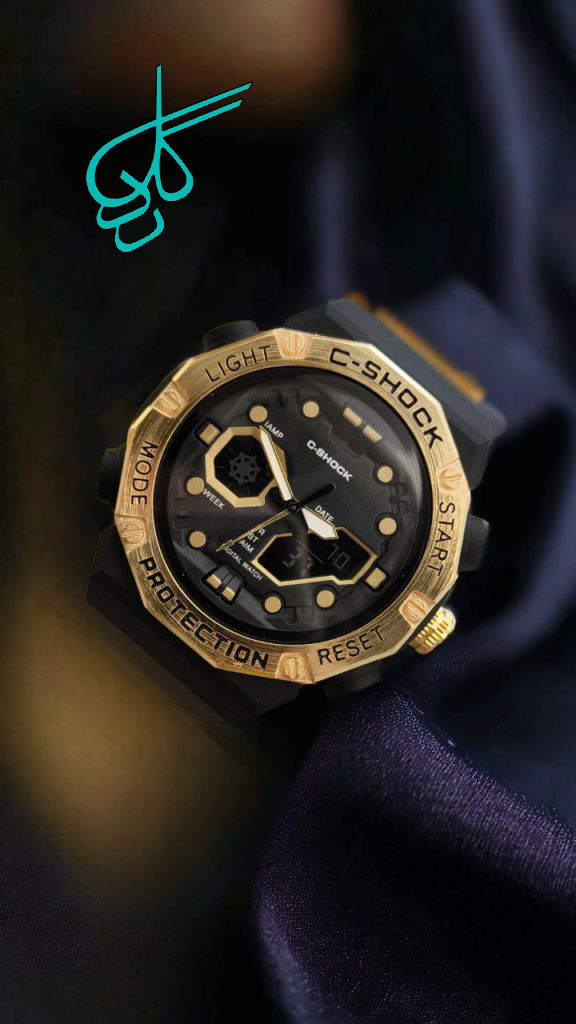 خرید ساعت جی شاک دو زمانه کرنومتر دار ضدآب چراغ دار آلارم دار و دارای تاریخ کد 1919386 - ردگل