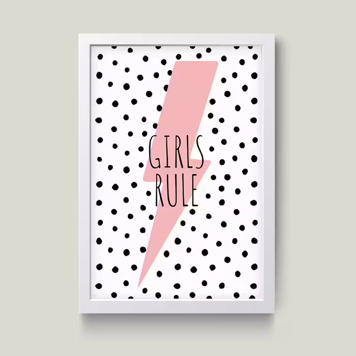 تابلو مدل مینیمال Girl Rule کدm2407-w