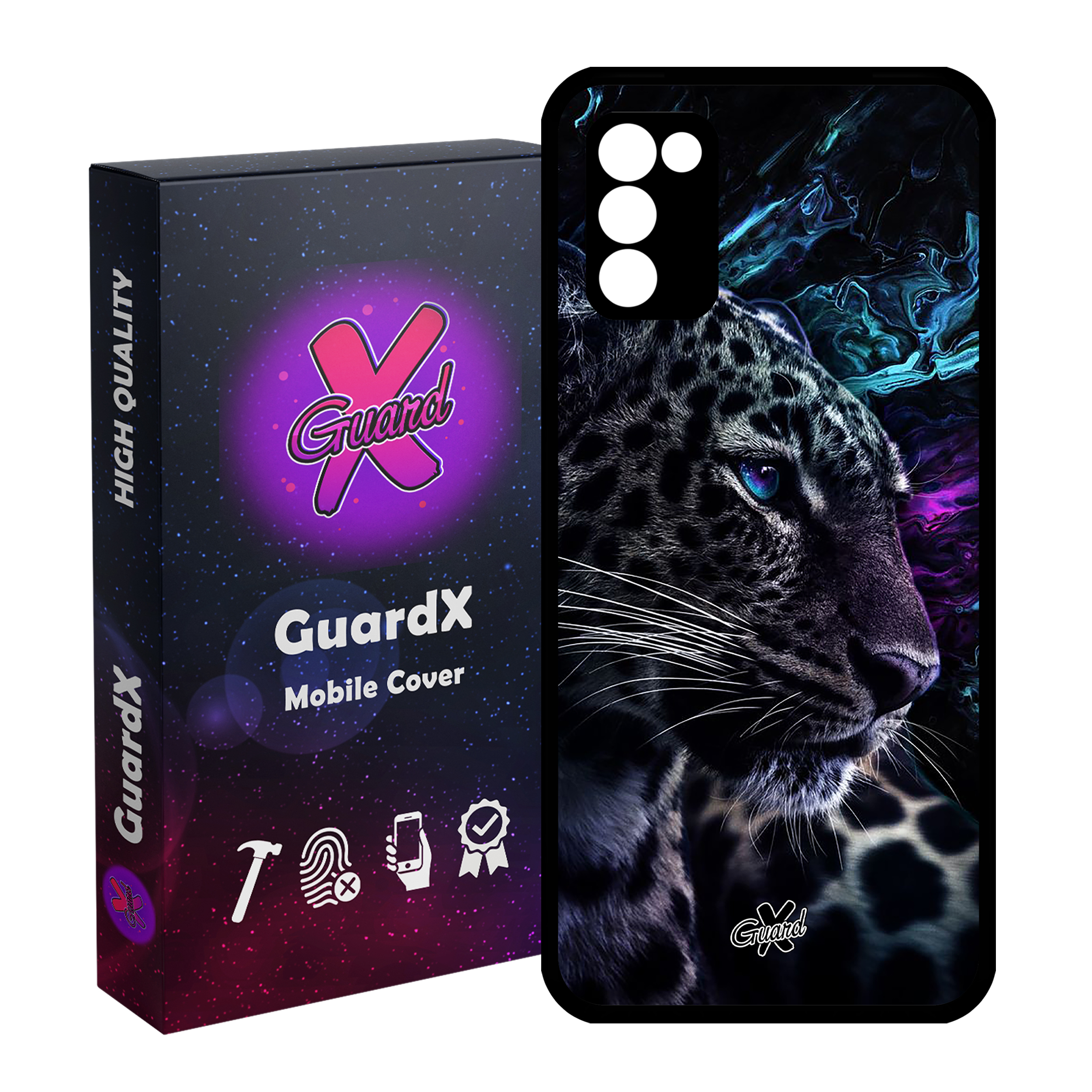 کاور گارد ایکس طرح پلنگ مدل Glass10250 مناسب برای گوشی موبایل سامسونگ Galaxy A02s / M02s