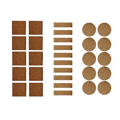 قطعه ساختنی مدل threePattern3 چوب خام مجموعه 30 عددی