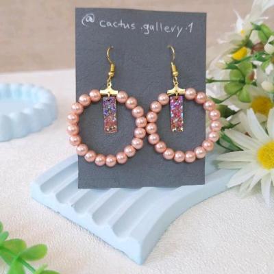 گوشواره حلقه ای آویز مرواریدی