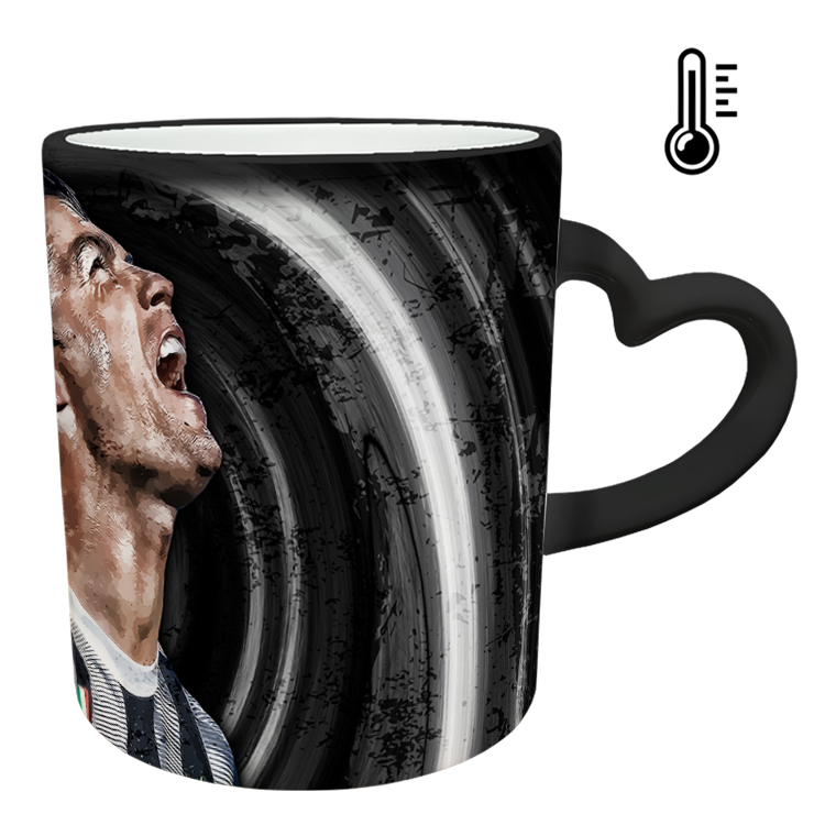 ماگ حرارتی مدل دسته قلبی طرح رونالدو کد 157