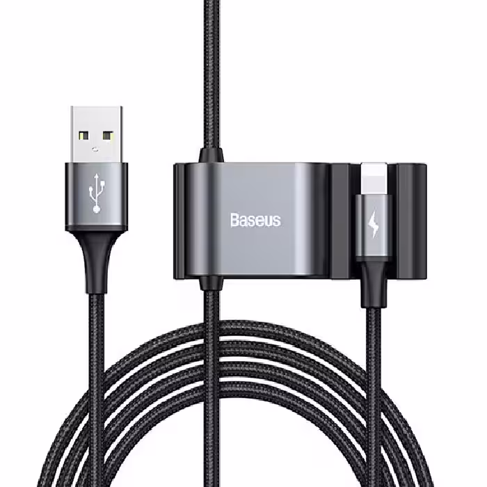 کابل لایتنینگ بیسوس Baseus Special Data Backseat CALHZ-01 دارای دو پورت خروجی