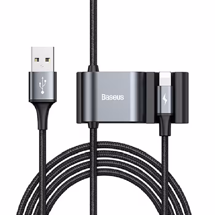 کابل لایتنینگ بیسوس Baseus Special Data Backseat CALHZ-01 دارای دو پورت خروجی