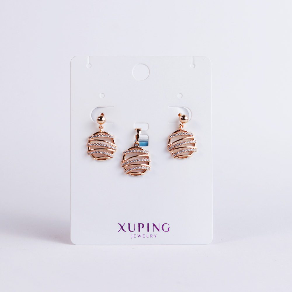 نیم ست بیضی نگین کاری ژوپینگ کد 890 XUPING