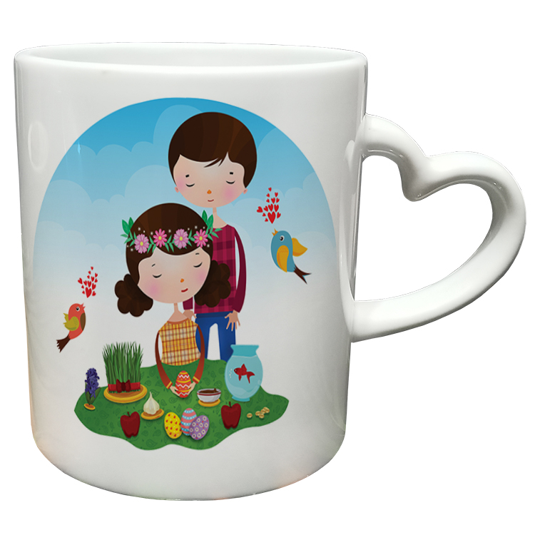 ماگ مدل دسته قلبی طرح عید نوروز کد 89