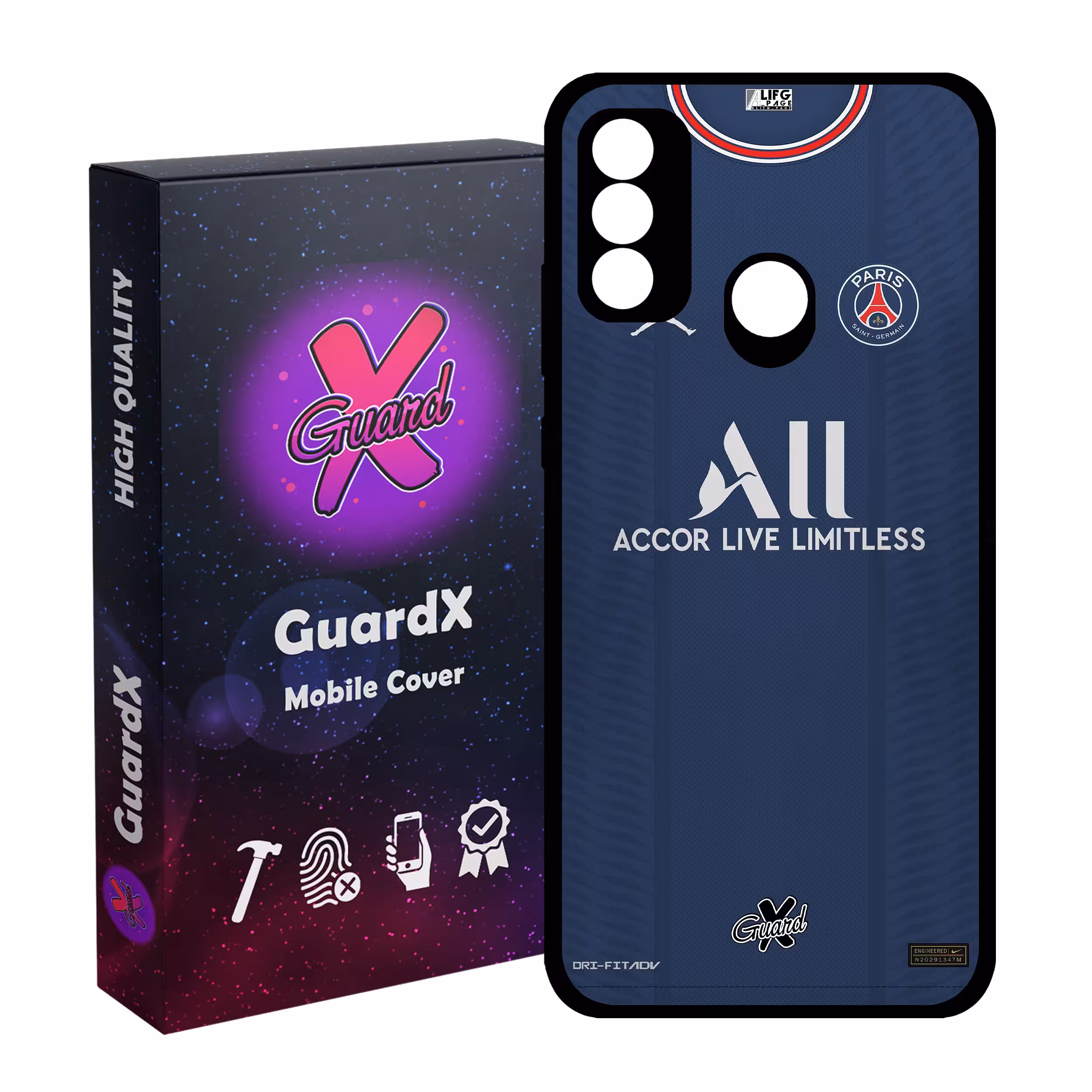 کاور گارد ایکس طرح PSG مدل Glass50360 مناسب برای گوشی موبایل هوآوی P Smart 2020