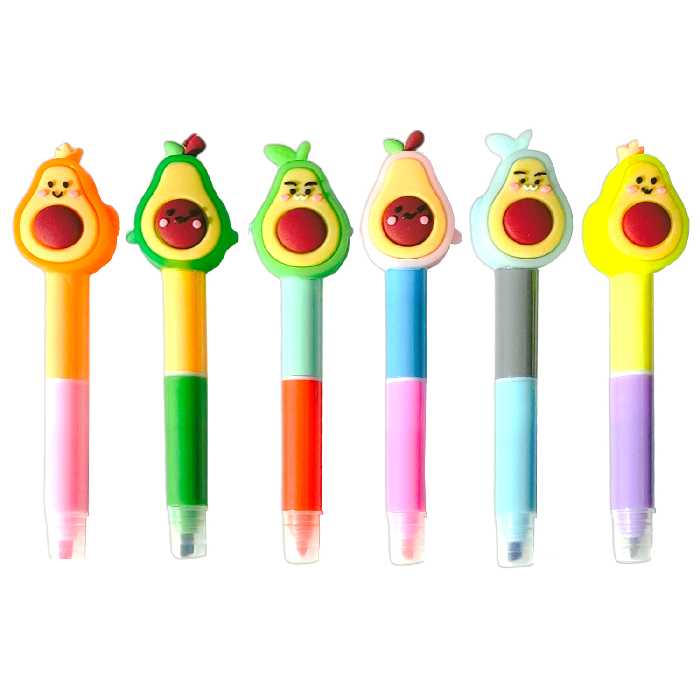 ماژیک علامت گذار طرح آواکادوو پاستلس بسته 6 عددی