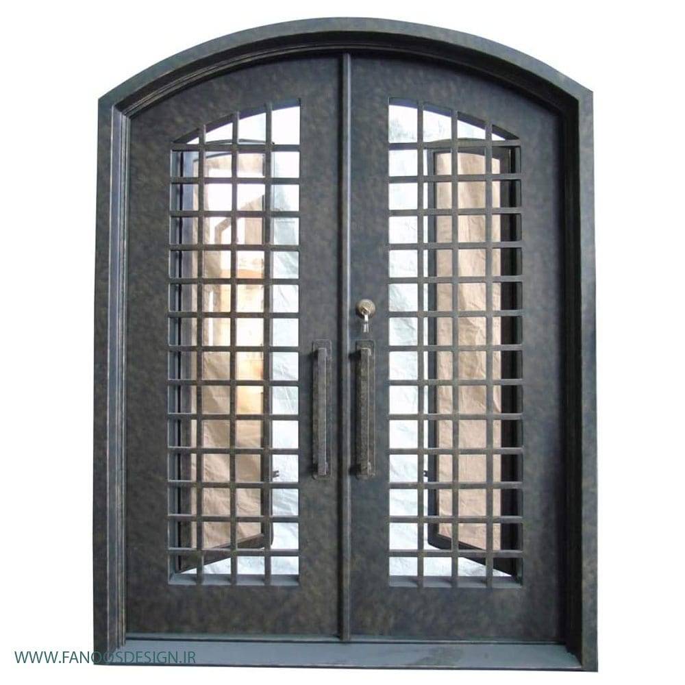 درب مدرن فرفروژه فلزی لابی کد 2158