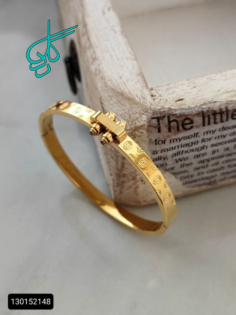 خرید تکدست استیل زنانه رطلایی نگ ثابت ضد حساسیت کد 1215838 - ردگل