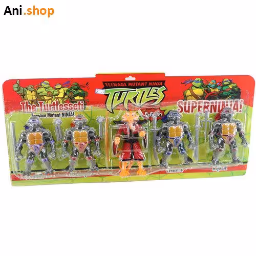 اسباب بازی اکشن فیگور نینجا ترتلز مجموعه ی5 عددی مدل TMNT کد88