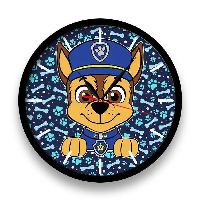 ساعت دیواری  راویتا مدل سگ های نگهبان کد 3406  در رنگ های مشکی و سفید 