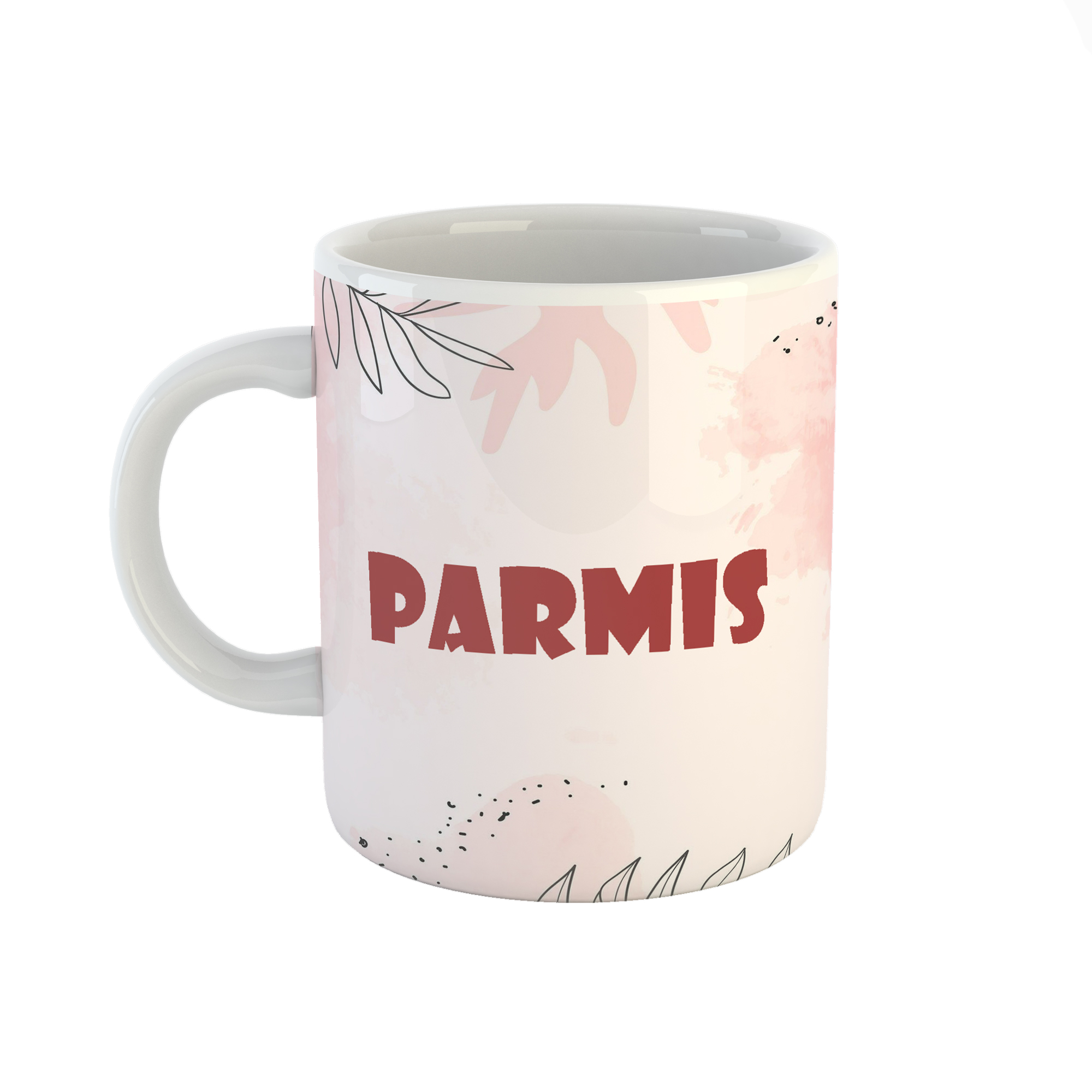 ماگ طرح اسم پارمیس مدل برگ کد 338