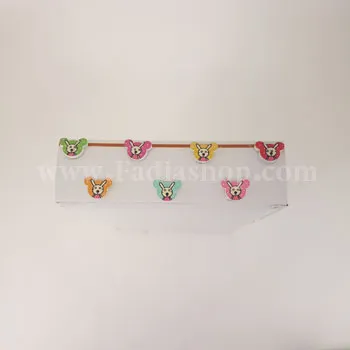 دکمه عروسکی چوبی خرگوش خرس