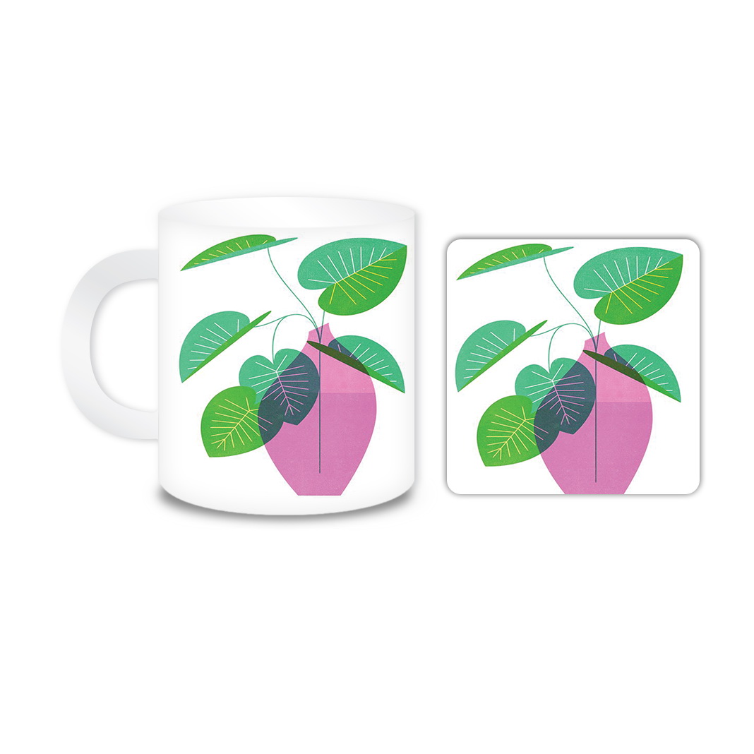 ماگ مدل گل کد 759 به همراه زیر لیوانی