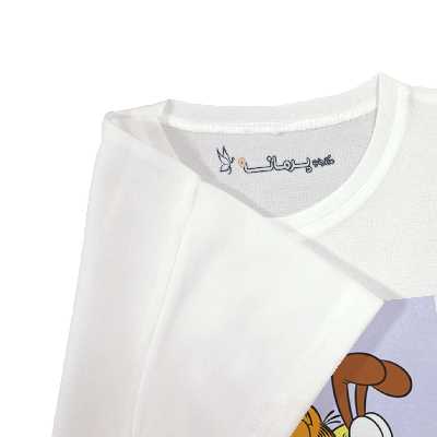 تی شرت آستین کوتاه بچگانه پرمانه طرح گارفیلد کد pmt.7644