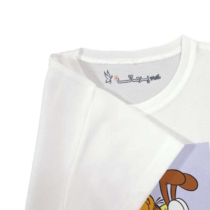 تی شرت آستین کوتاه بچگانه پرمانه طرح گارفیلد کد pmt.7644