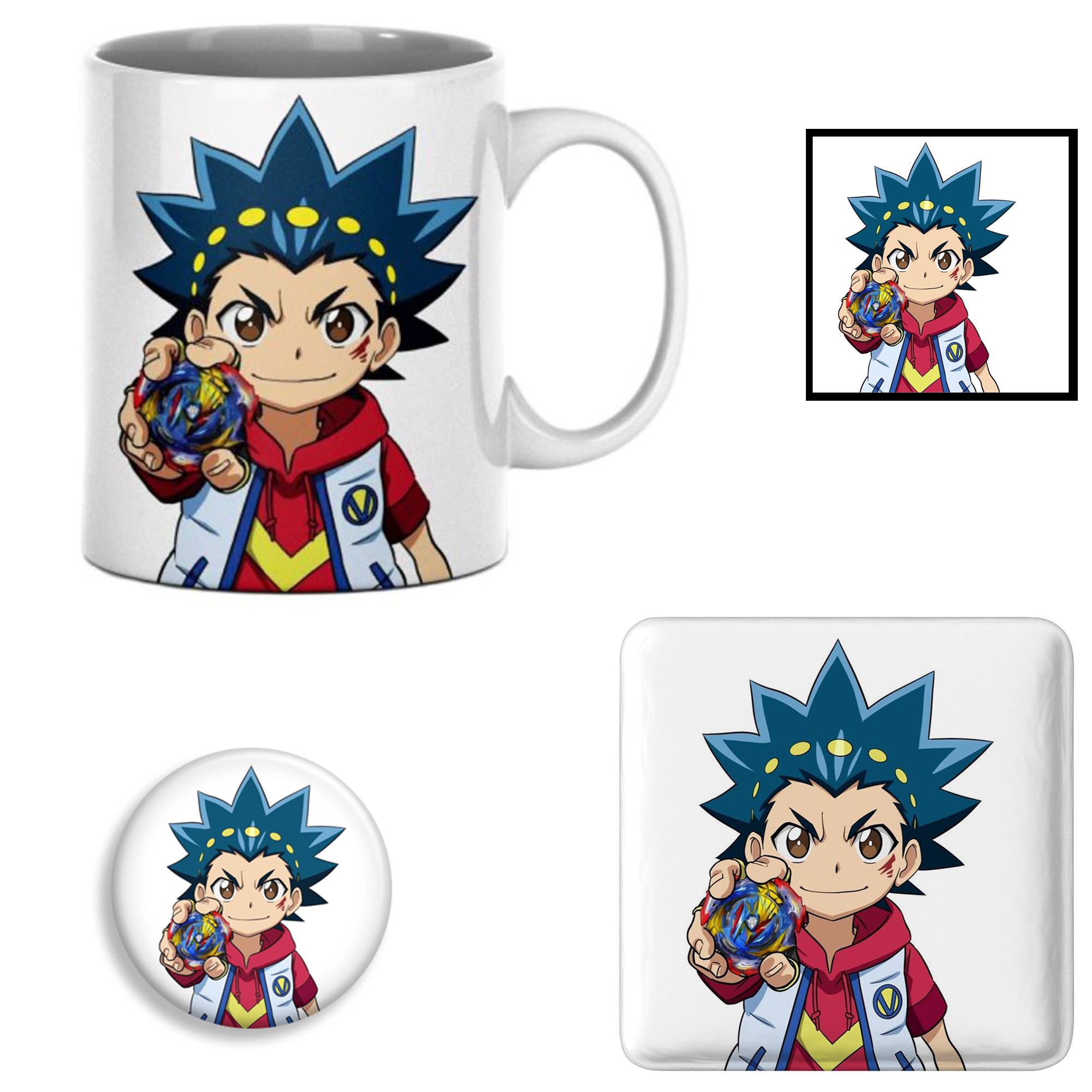 ست هدیه ماگ طرح انیمه فرفره های انفجاری کد01