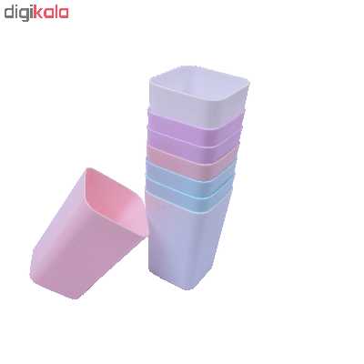 لیوان پلاستیکی مربعی متوسط جار بسته 8 عددی