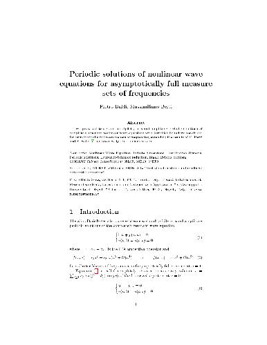 خرید و دانلود نسخه کامل کتاب Periodic solutions of nonlinear wave equations for asymptotically full measure sets of frequencies