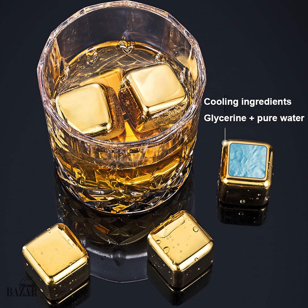 ست قالب یخ استیل 4 عددی طلایی