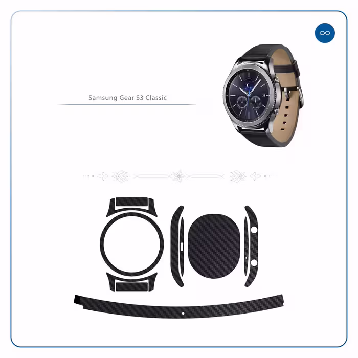 برچسب ماهوت طرح Carbon-Fiber مناسب برای ساعت هوشمند سامسونگ Galaxy Gear S3 Classic