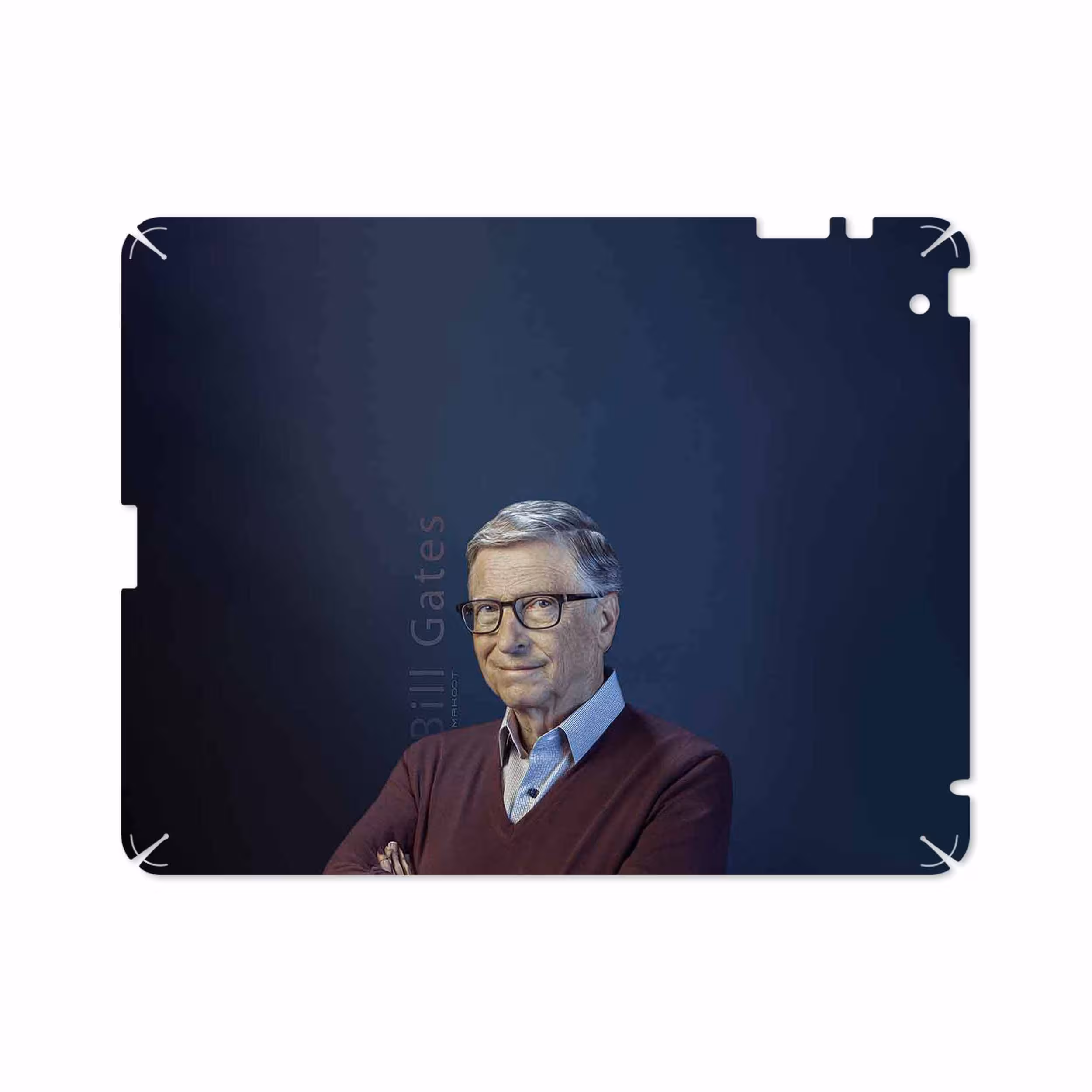 برچسب پوششی ماهوت مدل Bill Gates مناسب برای تبلت اپل iPad 2 2011 A1395