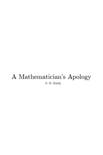 خرید و دانلود نسخه کامل کتاب A Mathematician’s Apology