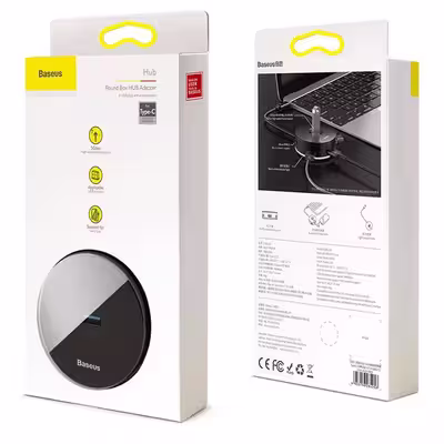 هاب 4 پورت USB-C باسئوس مدل Round Box