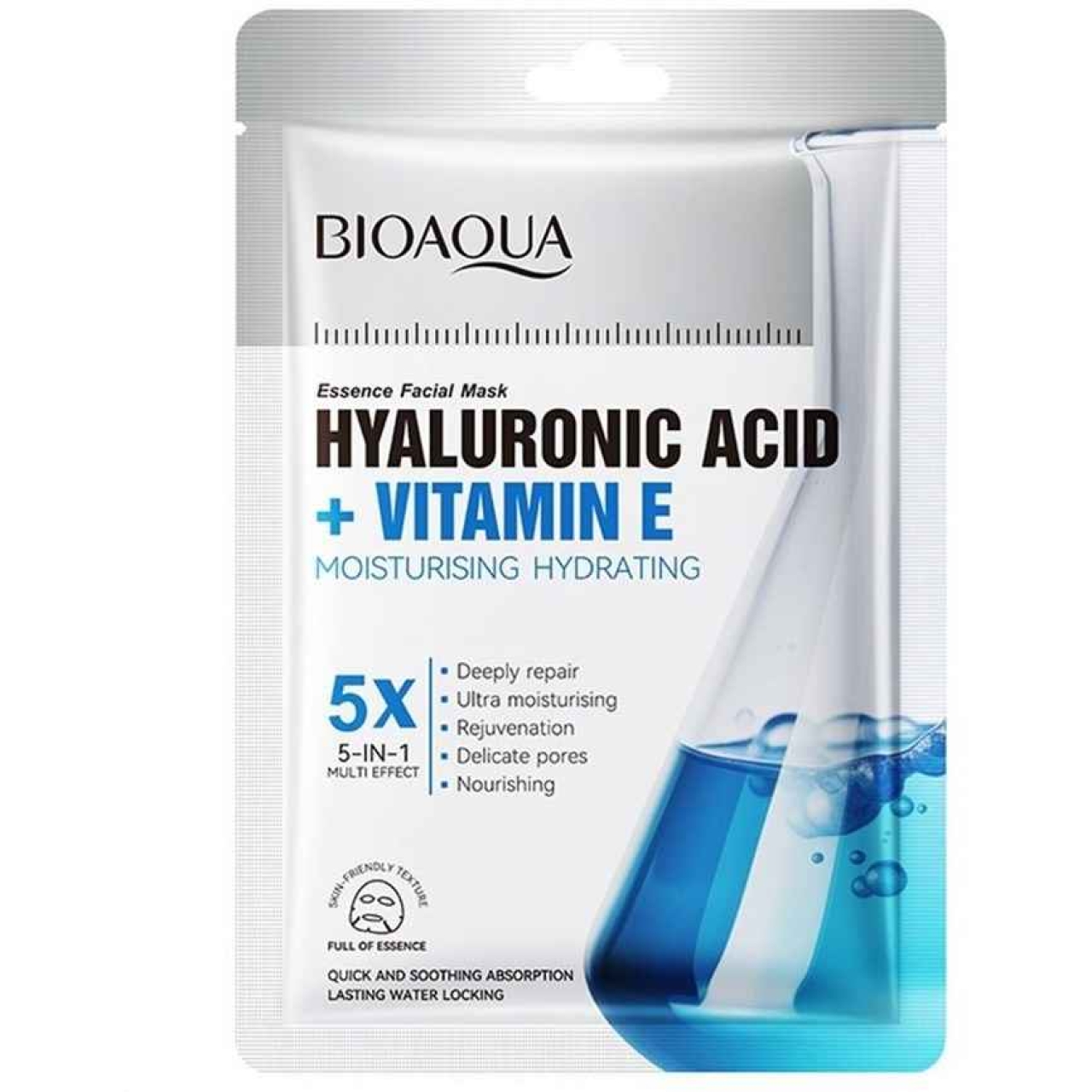 ماسک صورت بیوآکوا مدل هیالورونیک اسید و ویتامین E وزن 25 گرم