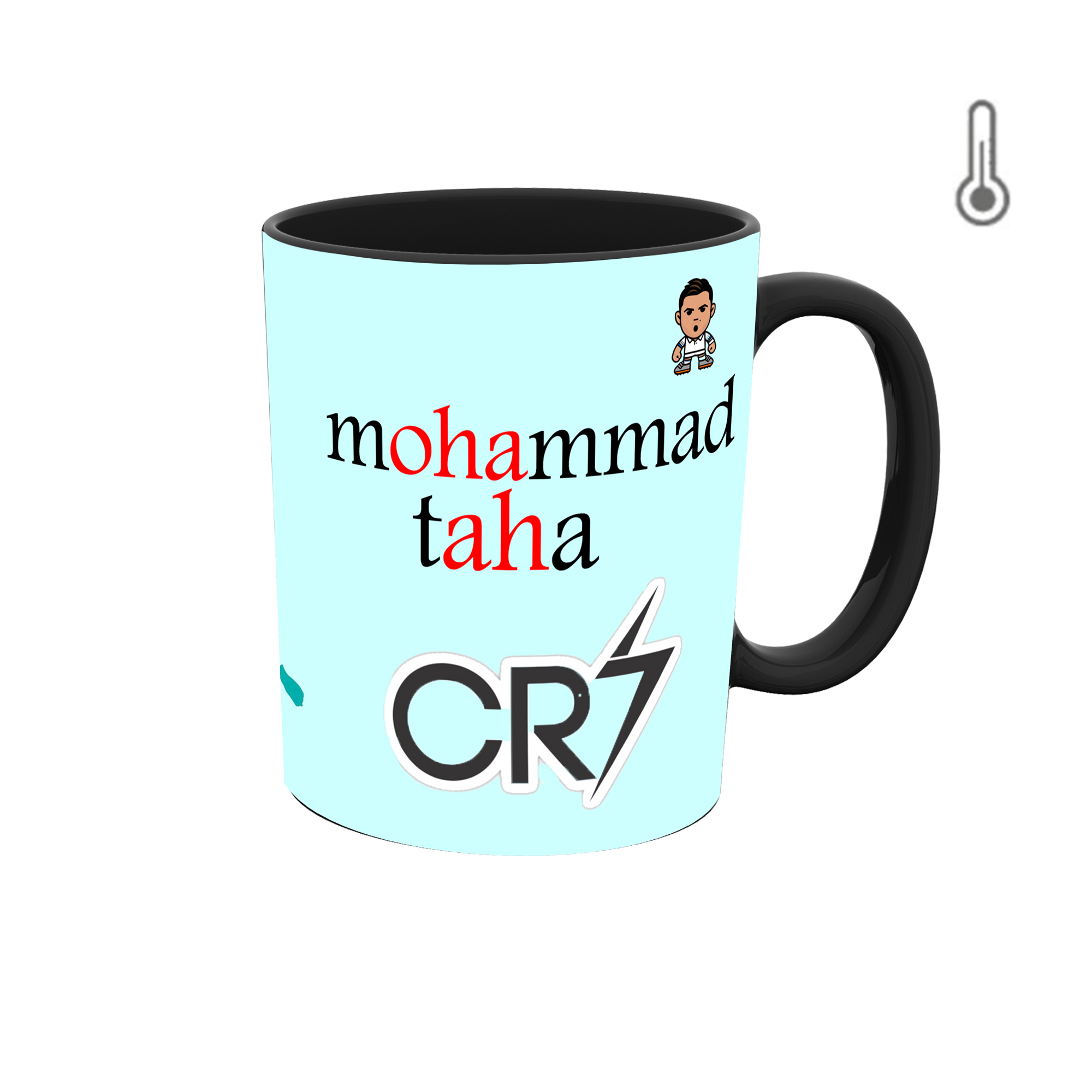 ماگ حرارتی طرح اسم محمدطاها مدل رونالدو 