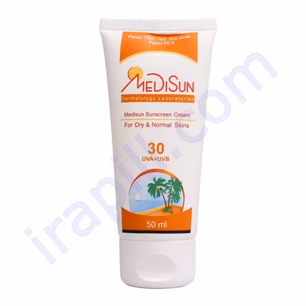 کرم ضد آفتاب SPF30 مدیسان پوست خشک و معمولی 50 میلی لیتر