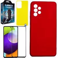 کاور ماموت مدل سیلیکونی مناسب برای گوشی موبایل سامسونگ Galaxy A72 به همراه محافظ صفحه نمایش و برچسب محافظ پشت گوشی