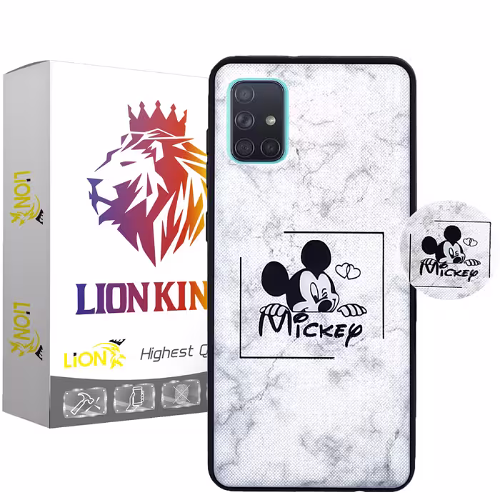 کاور لاین کینگ مدل Mickey2 مناسب برای گوشی موبایل سامسونگ Galaxy A31 به همراه پایه نگهدارنده