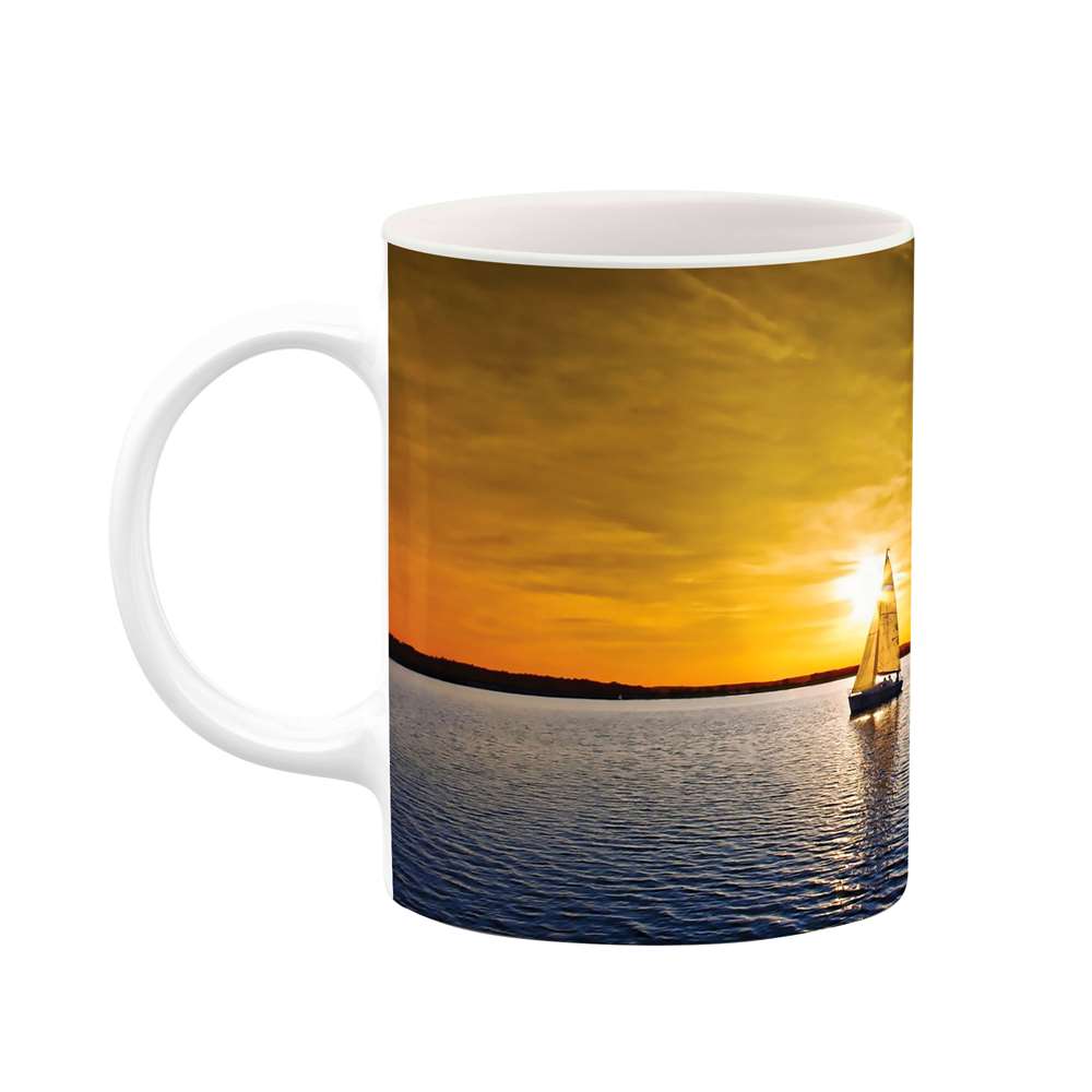 ماگ طرح قایق در دریا مدل 04810