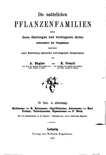 خرید و دانلود نسخه کامل کتاب Die natürlichen PFLANZENFAMILIEN. Rubiaceae