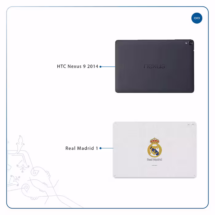 برچسب پوششی ماهوت مدل Real-Madrid مناسب برای تبلت اچ تی سی Nexus 9 2014