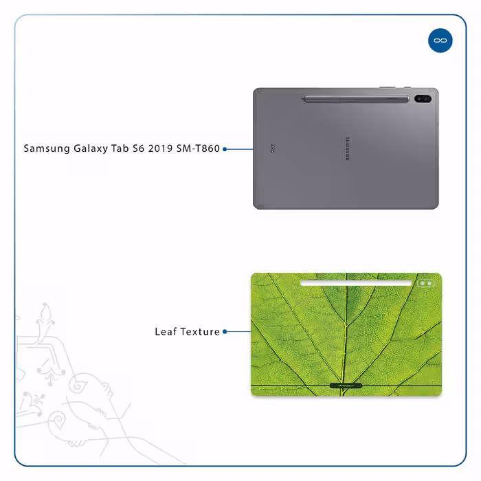 برچسب پوششی ماهوت مدل Leaf-Texture مناسب برای تبلت سامسونگ Galaxy Tab S6 2019 SM-T860
