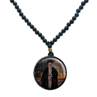 گردنبند پرمانه طرح آیت الله خامنه ای کد pmd.11706 مدل دو طرفه