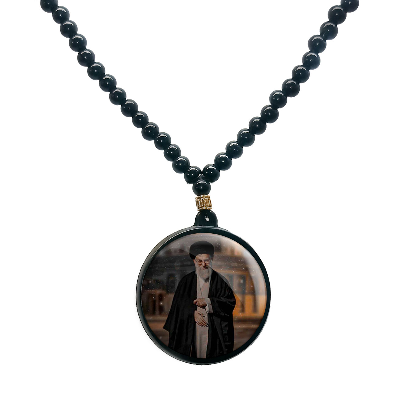 گردنبند پرمانه طرح آیت الله خامنه ای کد pmd.11706 مدل دو طرفه